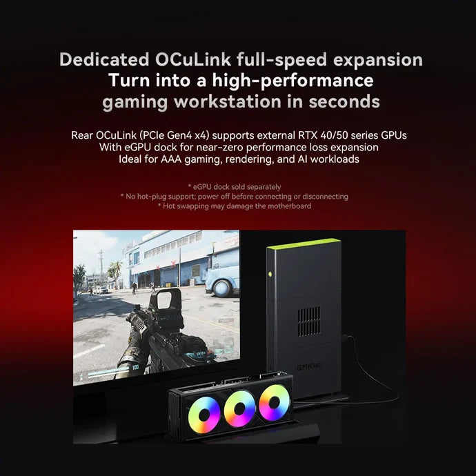 Mini PC GMKtec EVO-X3 AMD Ryzen AI Max+ 395, 128GB RAM, até 16TB SSD, Radeon 8060S, Wi-Fi 7, OCuLink