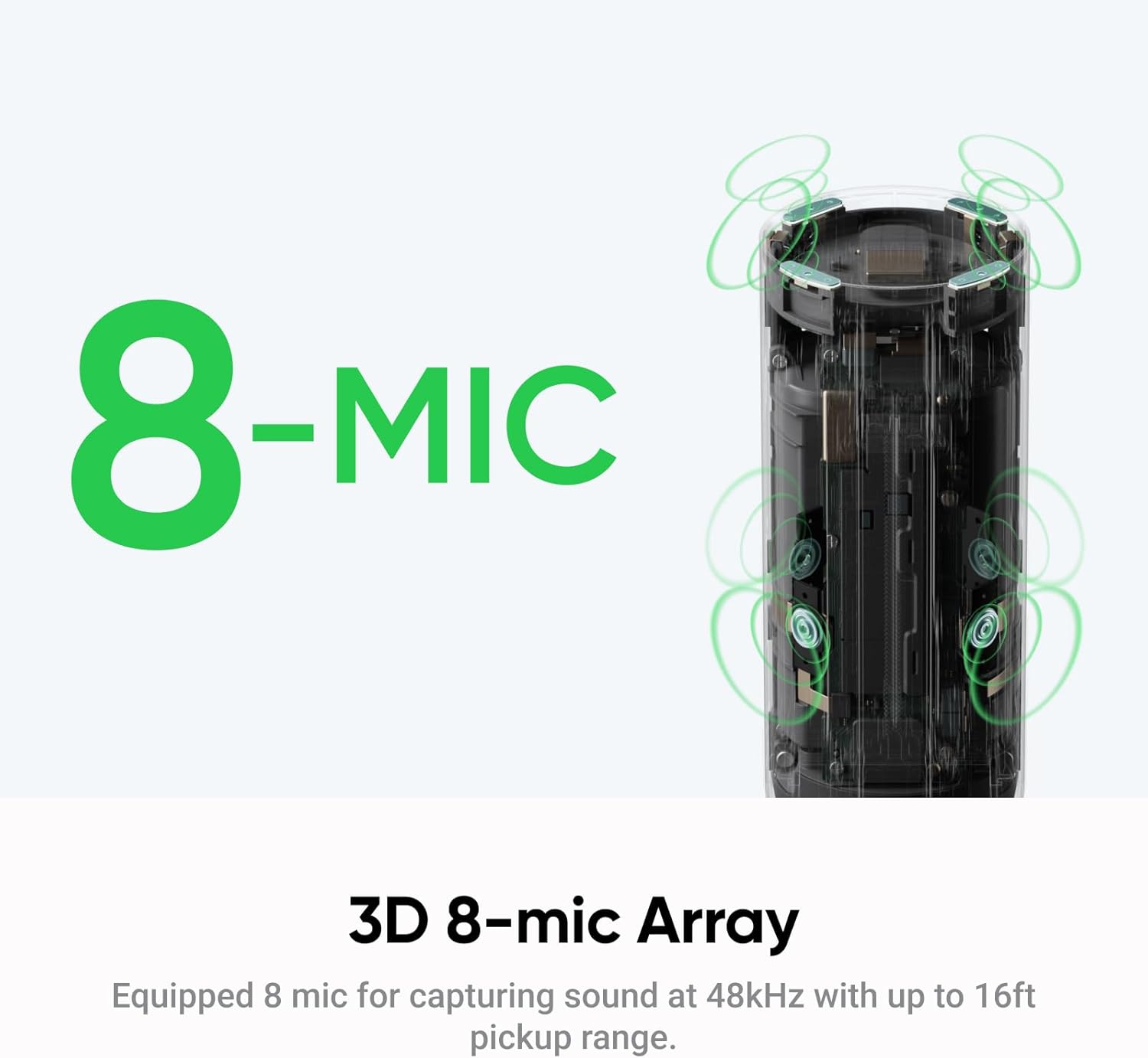 Insta360 WaveLink Bundle – Viva-voz com IA, Bluetooth, Gravador de Voz, 8 Microfones com Cancelamento de Ruído e Beamforming, Transcrição e Resumo por IA, Suporte a 99 Idiomas, Armazenamento de 32GB, Ideal para Reuniões e Podcasts