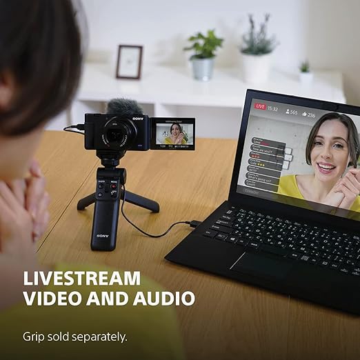 Câmera Sony ZV-1 para criadores de conteúdo, Vlogging e YouTube com tela flip e microfone