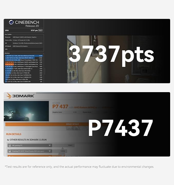 Beelink Mini PC EQR6, AMD Ryzen 5 6600H (6C/12T, até 4,5GHz), mini computador com SSD NVMe de 16 GB DDR5/500 GB, suporta tela dupla 4K/WiFi6/BT5.2/USB3.2/LAN Gigabit dupla