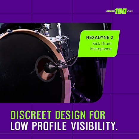 Shure Nexadyne 2 Microfone com Tecnologia Revonic – Microfone Dinâmico Supercardioide para Performance Profissional, Faixa de Frequência Ampliada e Redução de Ruído(NXN2)