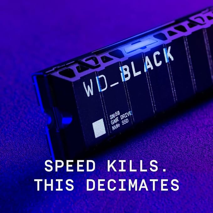 WD_BLACK SSD SN850 NVMe de 2 TB para consoles PS5 Solid State Drive com dissipador de calor - Gen4 PCIe, M.2 2280, até 7.000 MB/s - WDBBKW0020BBK-WRSN, Cor: Preto