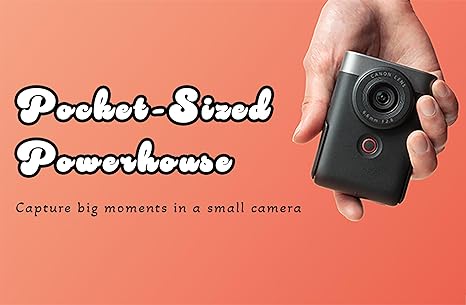 Câmera Canon PowerShot V10 para Criadores de Conteúdo – Câmera Compacta para Vlog, Lente Grande Angular Fixa de 19mm, Vídeo 4K