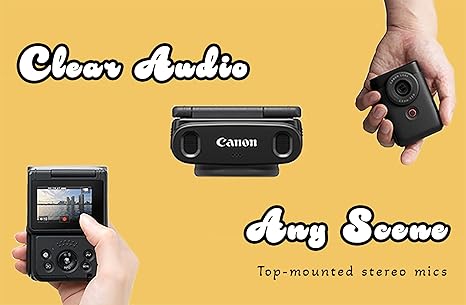Câmera Canon PowerShot V10 para Criadores de Conteúdo – Câmera Compacta para Vlog, Lente Grande Angular Fixa de 19mm, Vídeo 4K