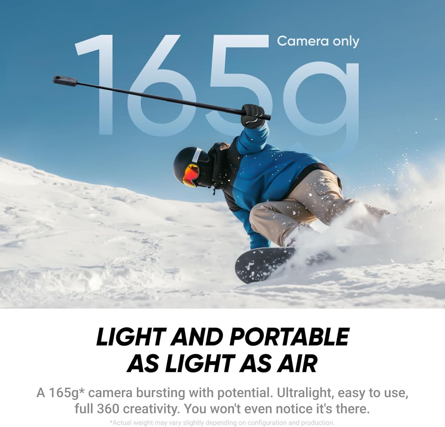 Câmera Insta360 X4 Air – Leve (165 g), 8K 360°, com Efeito de Bastão Invisível, Lentes Substituíveis, Gravação “Filme Primeiro e Enquadre Depois”, Protetor de Vento Integrado, Estabilização FlowState e Aplicativo com IA Integrada