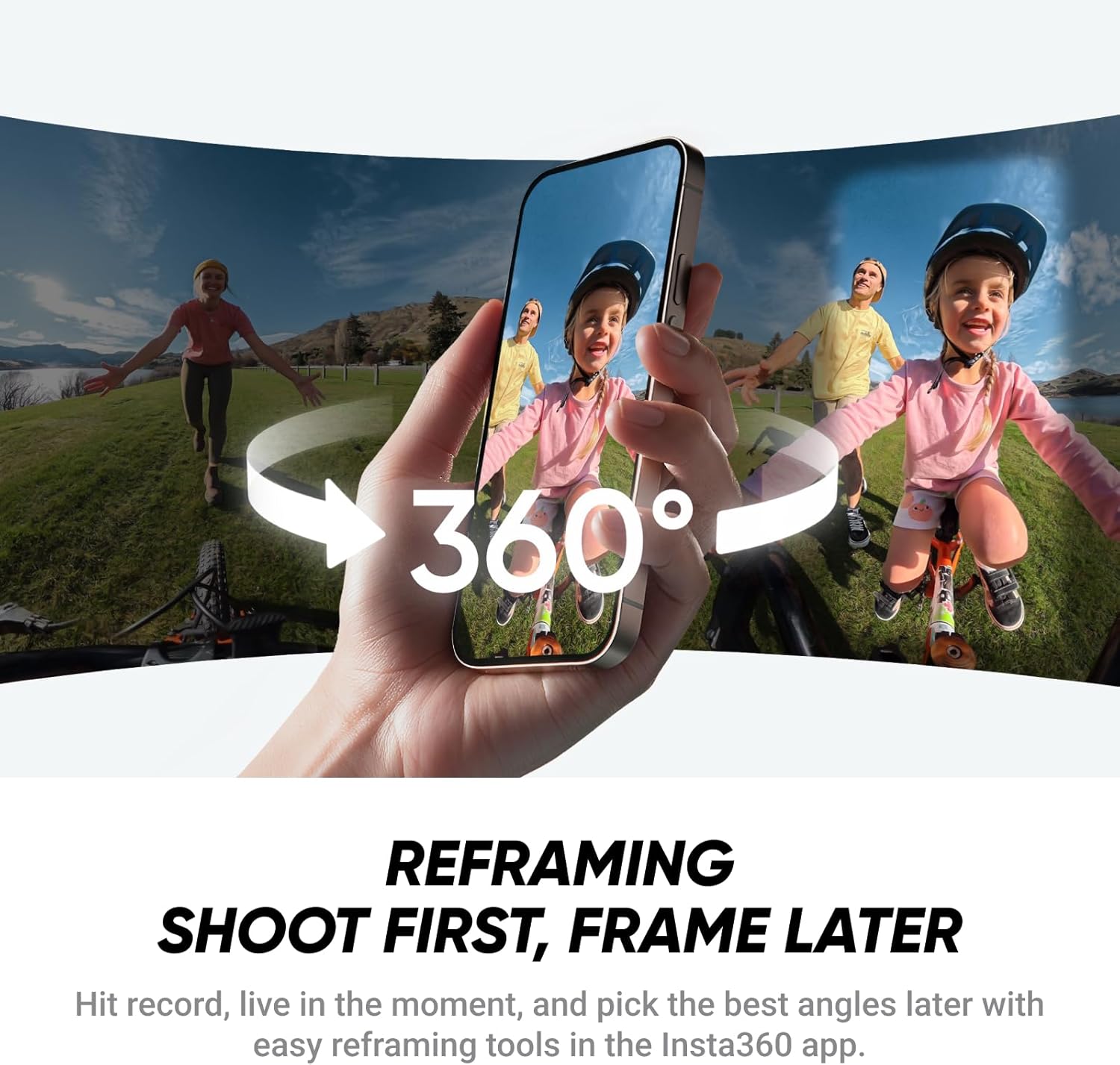 Câmera Insta360 X4 Air – Leve (165 g), 8K 360°, com Efeito de Bastão Invisível, Lentes Substituíveis, Gravação “Filme Primeiro e Enquadre Depois”, Protetor de Vento Integrado, Estabilização FlowState e Aplicativo com IA Integrada