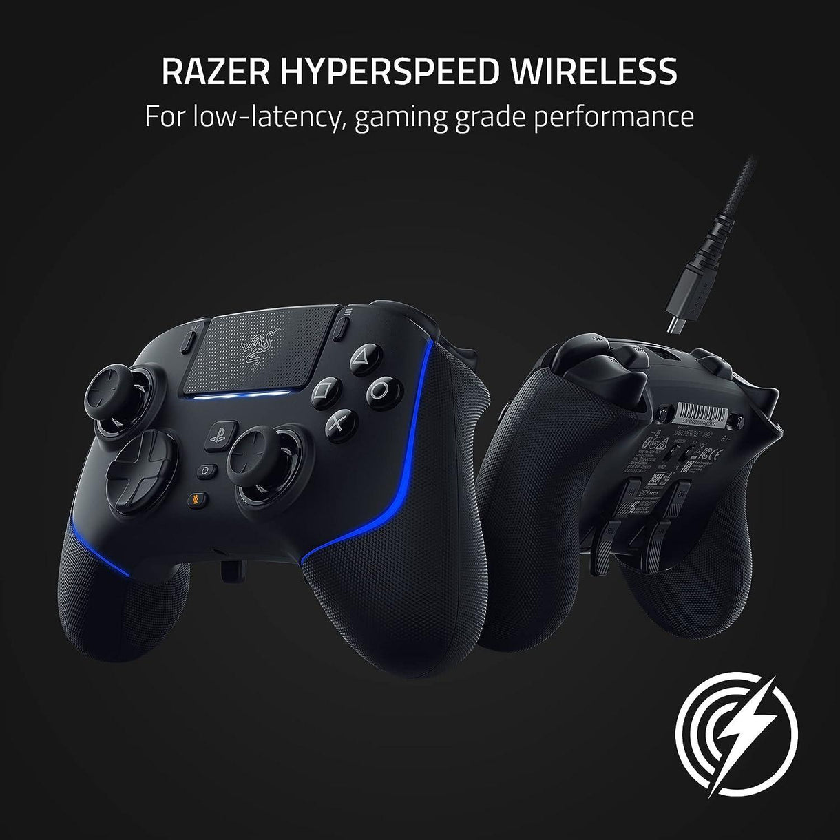 Razer Wolverine V2 Pro (licenciado para PlayStation) Controle de jogos profissional sem fio para consoles PS5 e PC, botões de ação táteis mecânicos, D-Pad de 8 vias - Preto