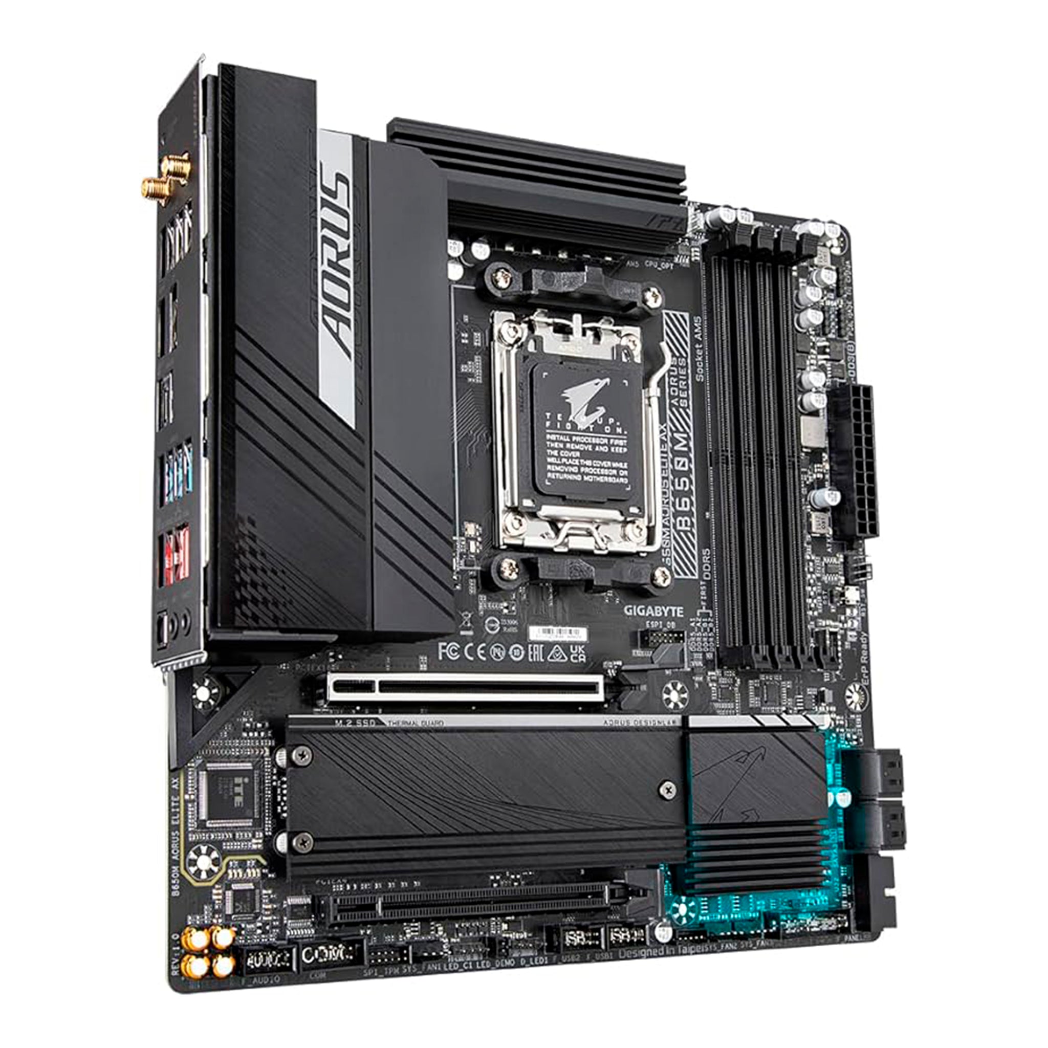 GIGABYTE B650M AORUS Elite AX (AM5/LGA 1718/AMD B650/Micro-ATX/ DDR5/2* M.2/PCIe 5.0/USB 3.2 Gen2X2 Type-C/Intel 2.5GbE LAN/Q-Flash Plus/EZ-Latch/Placa-mãe para jogos)
