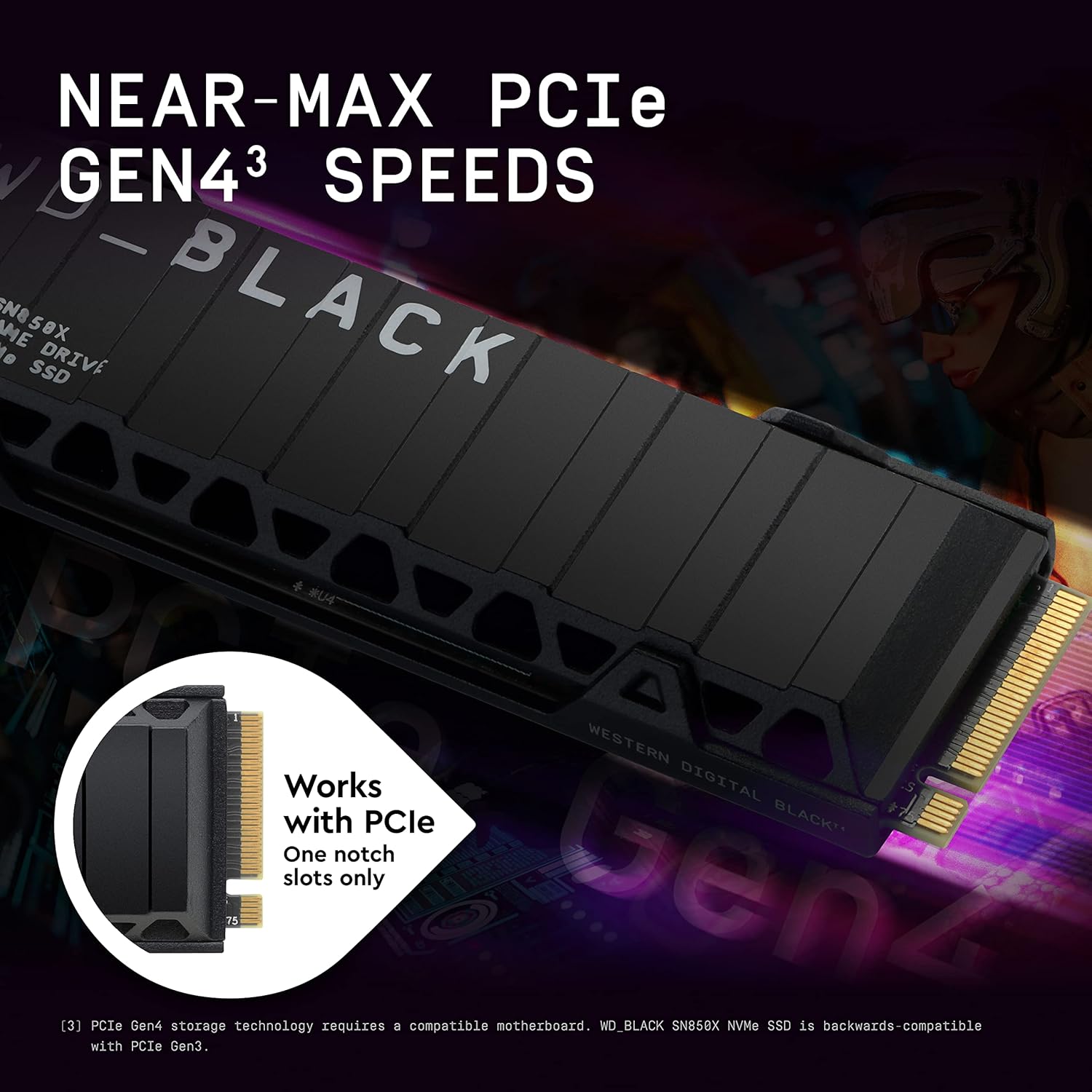 WD_BLACK Unidade interna de estado sólido para jogos SN850X NVMe de 4 TB com dissipador de calor - Funciona com PlayStation 5, PCIe Gen4, M.2 2280, até 7.300 MB/s - WDS400T2XHE