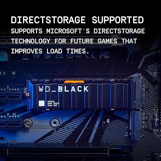 WD_BLACK Unidade interna de estado sólido para jogos SN850X NVMe de 4 TB com dissipador de calor - Funciona com PlayStation 5, PCIe Gen4, M.2 2280, até 7.300 MB/s - WDS400T2XHE