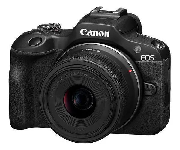 Canon EOS R100 Mirrorless 24.1MP 4K com Lente RF-S 18-45mm IS STM Wi-Fi Bluetooth APS-C