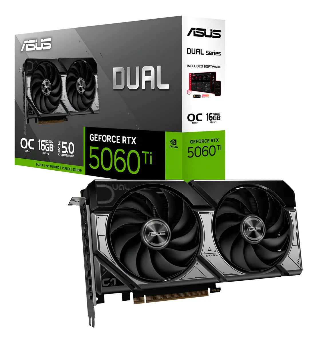 Placa De Video Asus Dual Geforce RTX 5060 Ti Oc 16gb Gddr7 128 Bits - Dual-RTX5060ti-o16g