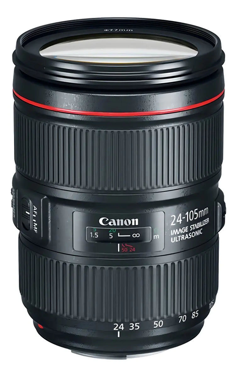 Lente Canon 24-105mm f/4L IS USM — Série L, Estabilização Óptica, disponível em montagem EF ou RF (escolha a versão)