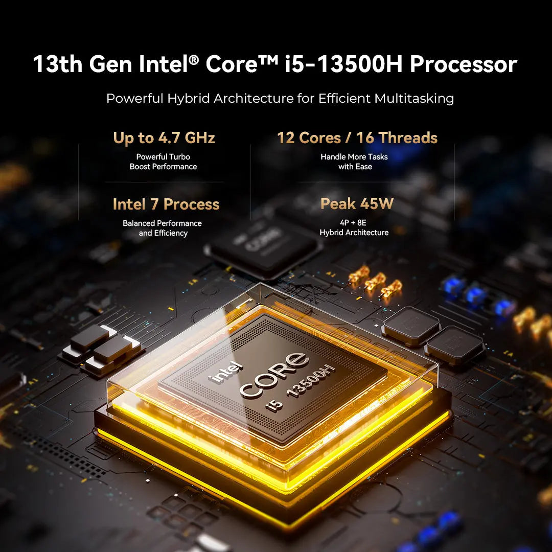 Mini PC GMKtec NucBox M3 Pro Intel® Core™ i5-13500H, Até 64GB RAM, Tripla Saída de Vídeo 4K, Wi-Fi 6