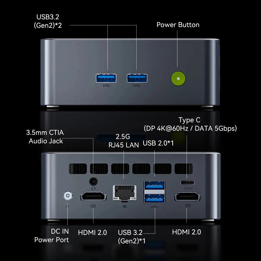 Mini PC GMKtec NucBox M3 Pro Intel® Core™ i5-13500H, Até 64GB RAM, Tripla Saída de Vídeo 4K, Wi-Fi 6
