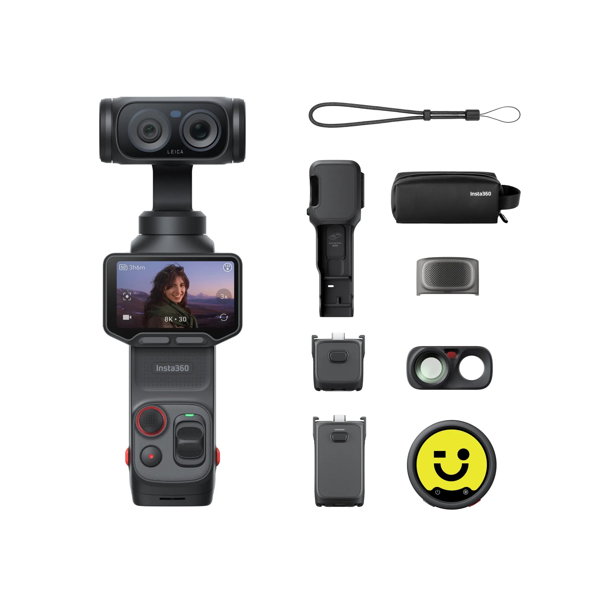 Insta360 Luna Ultra Câmera Gimbal com Tela Touch Removível, 8K, Sensor de 1" e Lente Telefoto