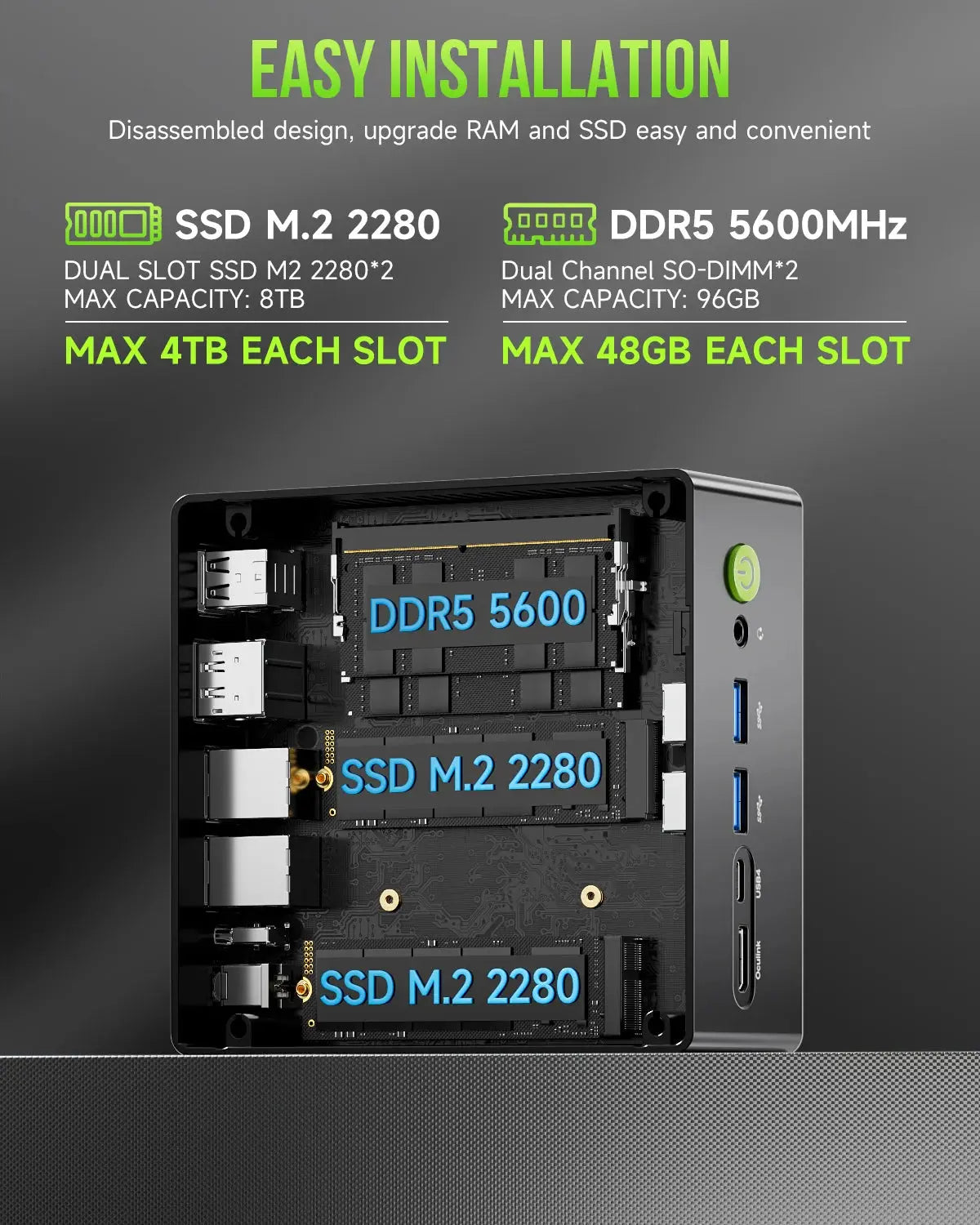 GMKtec NucBox K11 Mini PC profissional e para IA - AMD Ryzen™ 9 8945HS