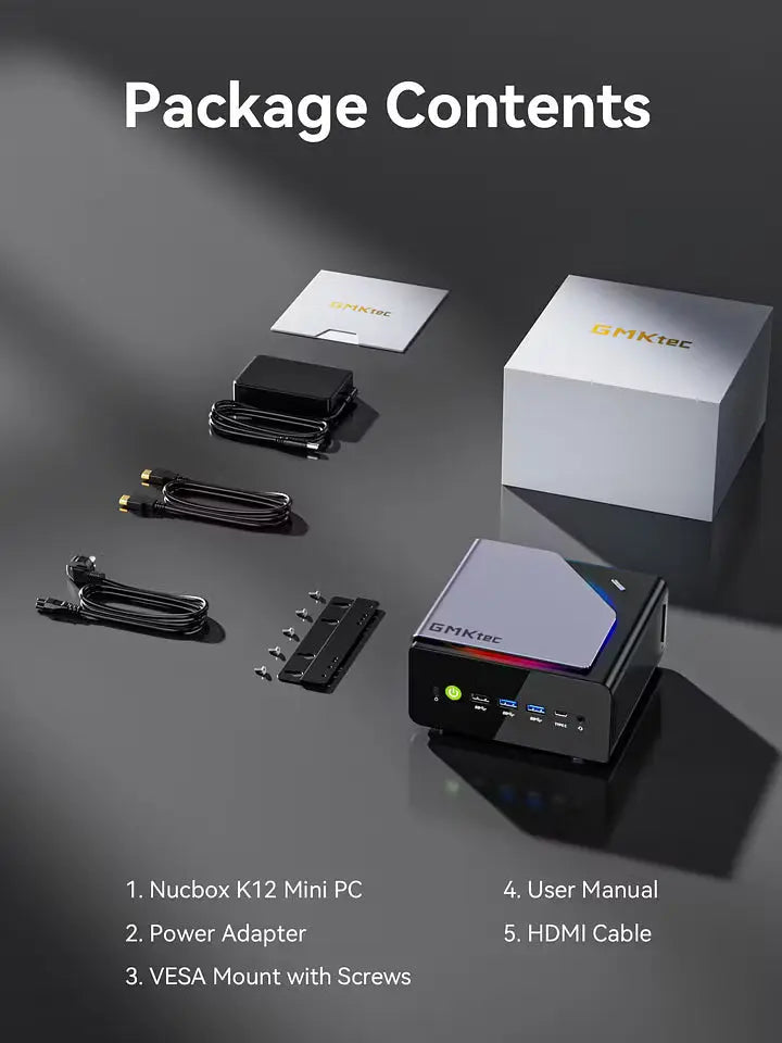 Mini PC profissional e para IA GMKtec K12 - AMD Ryzen™ 7 H 255