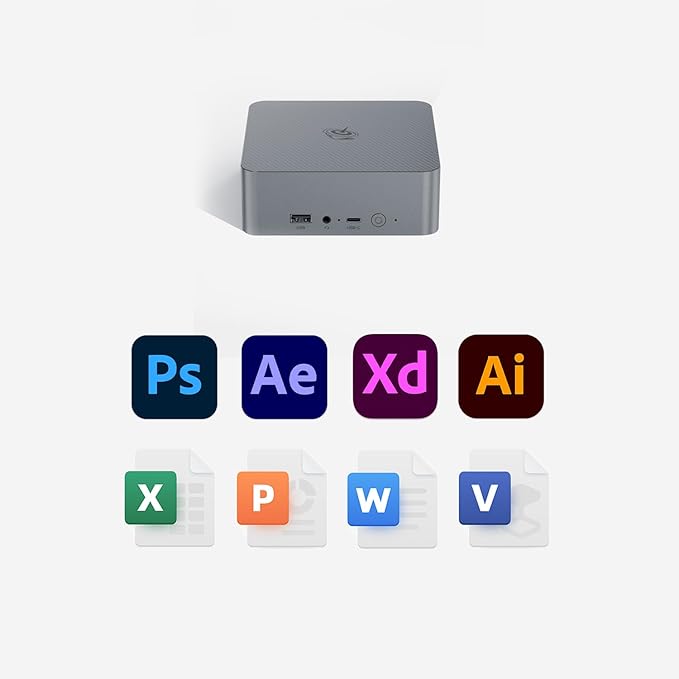 Beelink Mini PC EQR W11 Pro, AMD Ryzen 9 6900HX (8C/16T até 4,9 GHz), 32GB DDR5 500GB NVME SSD Graphics 12 core integrado PSU WiFi 6/BT5.2/Computador Mini PC com tela dupla