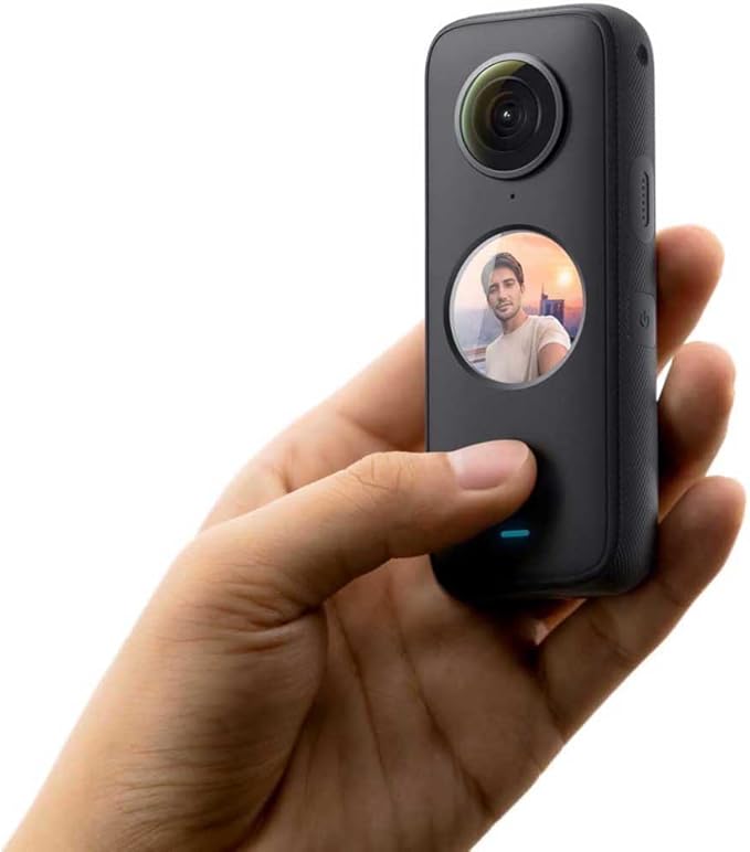Insta360 X3 - Câmara de ação 360 resistente à água, sensor de 1/2", 5,7 K 360, fotos 72 MP, estabilização, ecrã táctil de 2,29 , edição por IA, Live Streaming, webcam, controlo por voz Preto
