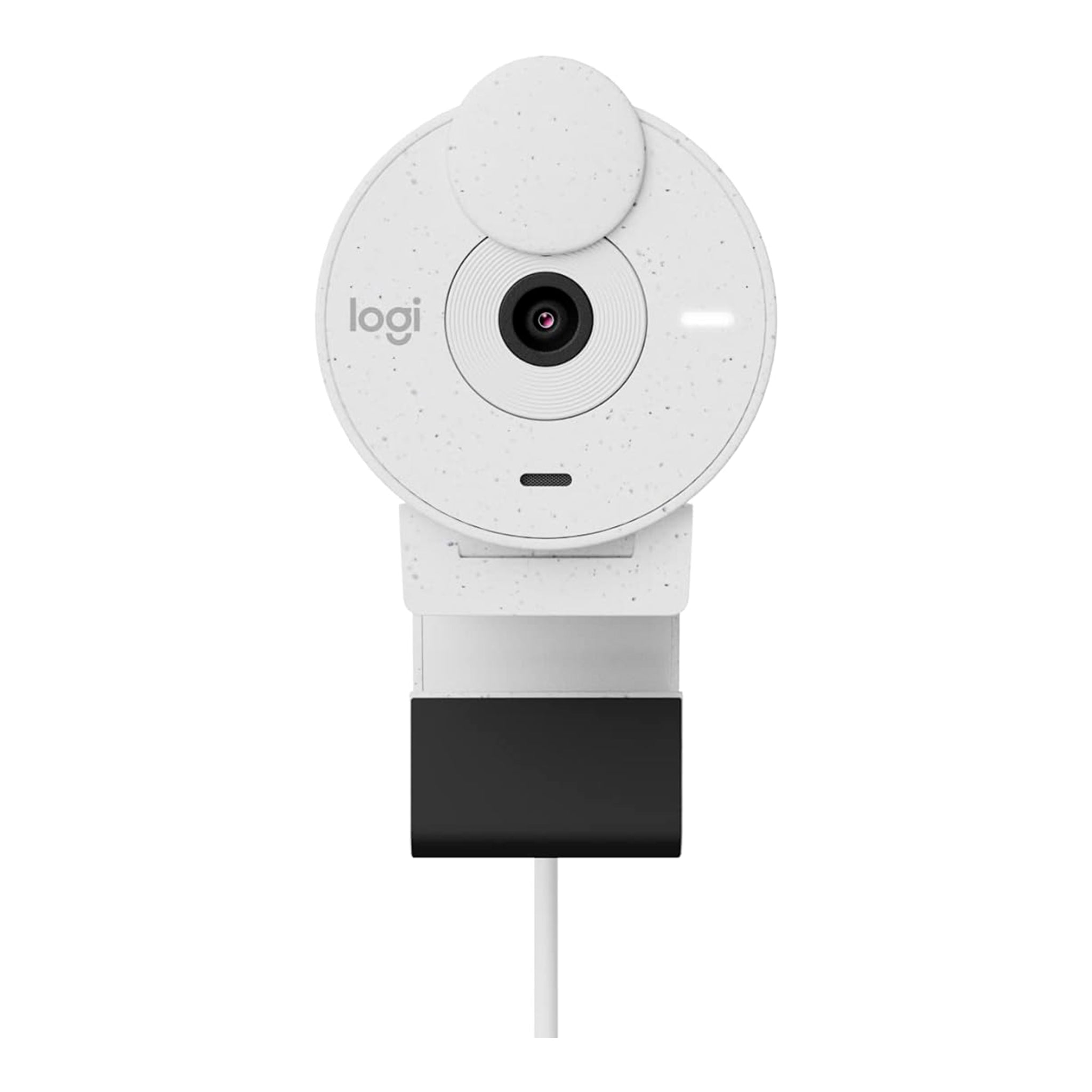 Webcam Full HD Logitech Brio 300 com Microfone com Redução de Ruído, Proteção de Privacidade, Correção Automática de Luz e Conexão USB-C- Branco