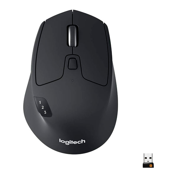 Mouse sem fio Logitech M720 Triathlon com Conexão USB Unifying ou Bluetooth com Easy-Switch para até 3 Dispositivos, 1000 DPI, 6 Botões Programáveis e Pilha Inclusa