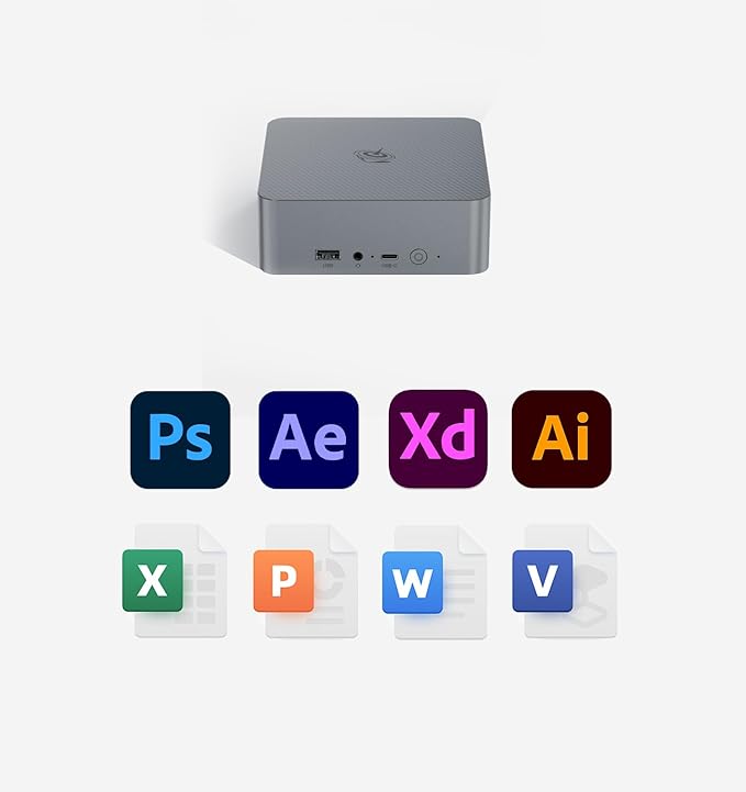 Beelink Mini PC EQR6 AMD Ryzen 9 6900HX (8C/16T, até 4,9GHz), SSD NVMe 24GB DDR5/500GB, Mini computador para jogos com AMD Radeon 680M, suporta tela dupla 4K/WiFi6/BT5.2/USB3.2/LAN Gigabit dupla