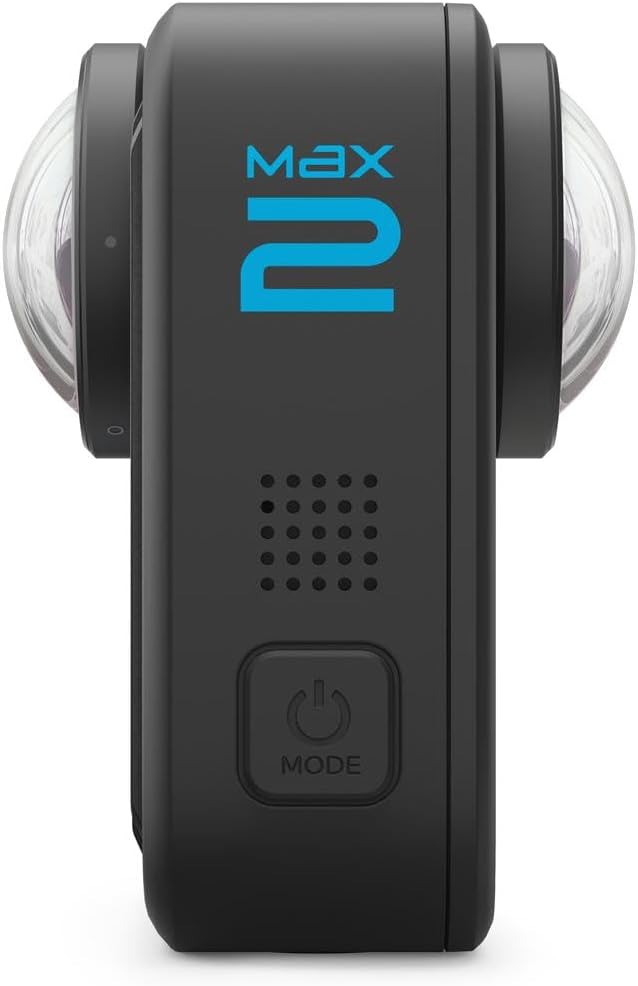 GoPro MAX2 - Câmera de Ação 360° à Prova d'água, Vídeos em 8K de Verdade, Fotos 360° de 29MP, Lentes fáceis de substituir, 6 Microfones, Bastão invisível, GPS, Estabilização MAX HyperSmooth