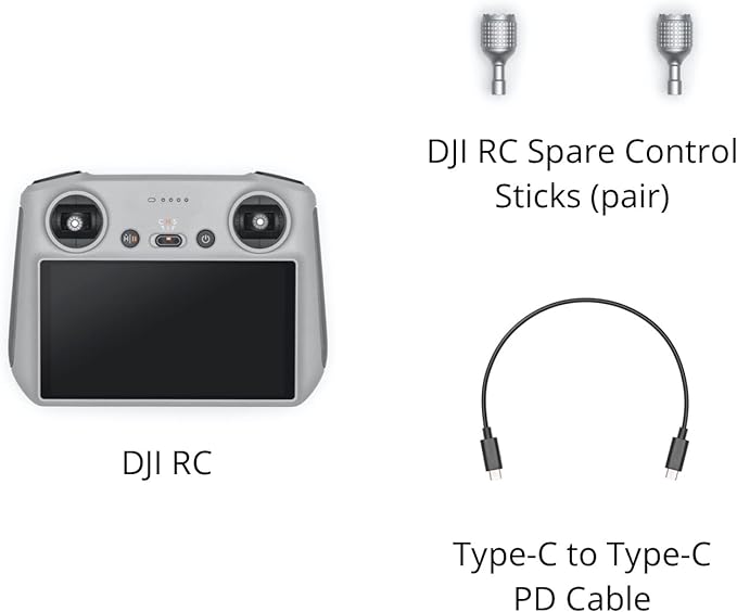 DJI Controle remoto para DJI Mini 3/DJI Mini 3 Pro/DJI Mavic 3 Classic/DJI Mavic 3/DJI Mavic 3 Cine/DJI Air 2S, corpo leve, tela FHD, bateria de 4 horas, transmissão O3+