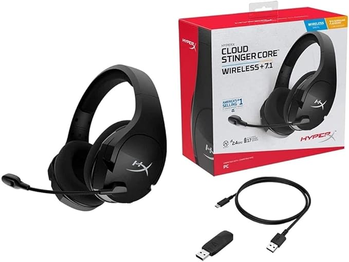 Headset Sem Fio Gamer HyperX Cloud Stinger Core 7.1 -HHSS1C-BA-BK/G