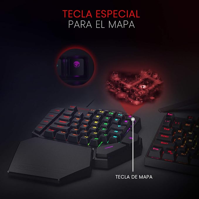 Teclado Mecânico Gamer Redragon One Hand RGB Chroma Switch Outemu Blue MK II - DITI K585RGB