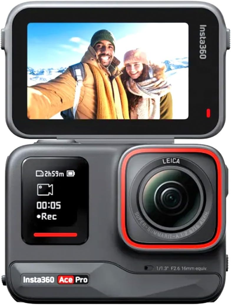 Insta360 Ace Pro – Câmera de ação à prova d'água com sensor de 1/1,3" e redução de ruído de IA para qualidade de imagem imbatível, 4K120fps, tela flip de 2,4" e recursos avançados de IA