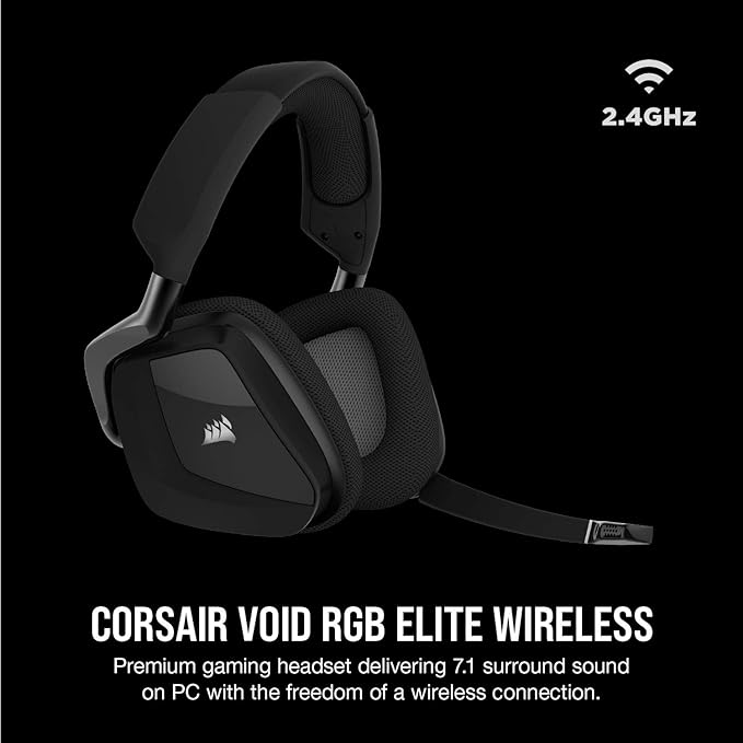 Headset Gamer Premium Corsair Void RGB Elite Wireless com 7.1 Surround - Preto CA-9011201-NA