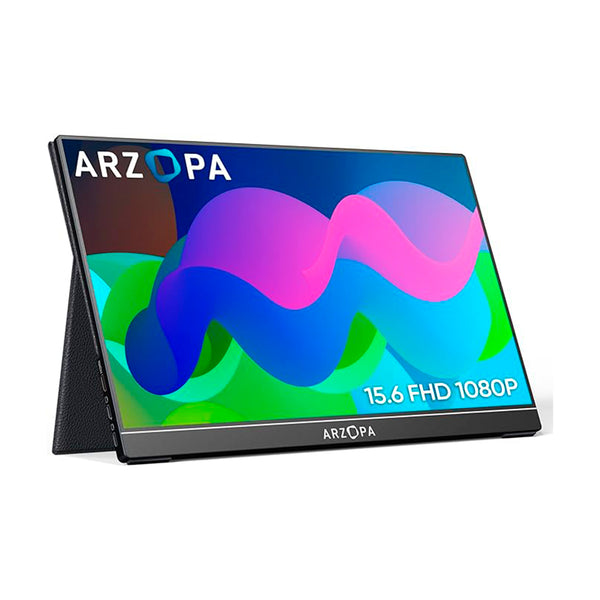 ARZOPA Monitor portátil 15,6'' FHD 1080P Monitor portátil para computador IPS Ecrã externo USB C HDMI para PC MAC Telefone Xbox PS5- A1 GAMUT