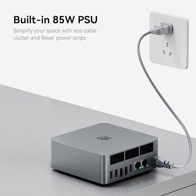 Beelink Mini PC EQR W11 Pro, AMD Ryzen 9 6900HX (8C/16T até 4,9 GHz), 32GB DDR5 500GB NVME SSD Graphics 12 core integrado PSU WiFi 6/BT5.2/Computador Mini PC com tela dupla