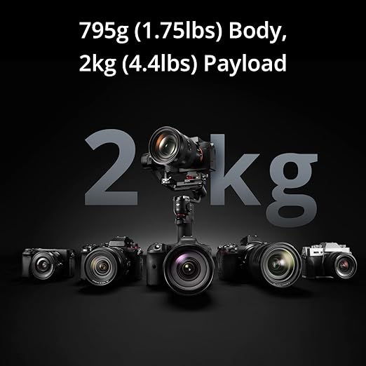 DJI RS 3 Mini, estabilizador leve de 3 eixos para Canon/Sony/Panasonic/Nikon/Fujifilm, carga testada de 2 kg, controlo do obturador por Bluetooth, gravação vertical nativa, estabilizador câmara