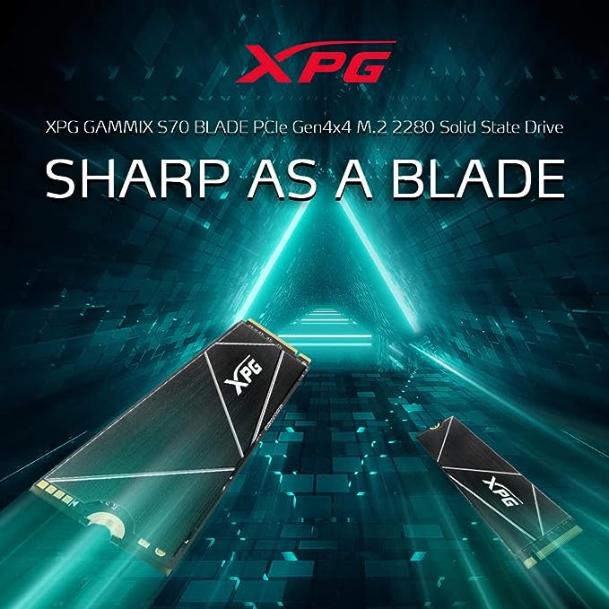 XPG 1TB GAMMIX S70 Blade – Funciona com SSD interno para jogos Playstation 5, PCIe Gen4 M.2 2280 até 7.400 MB/s (AGAMMIXS70B-1T-CS)