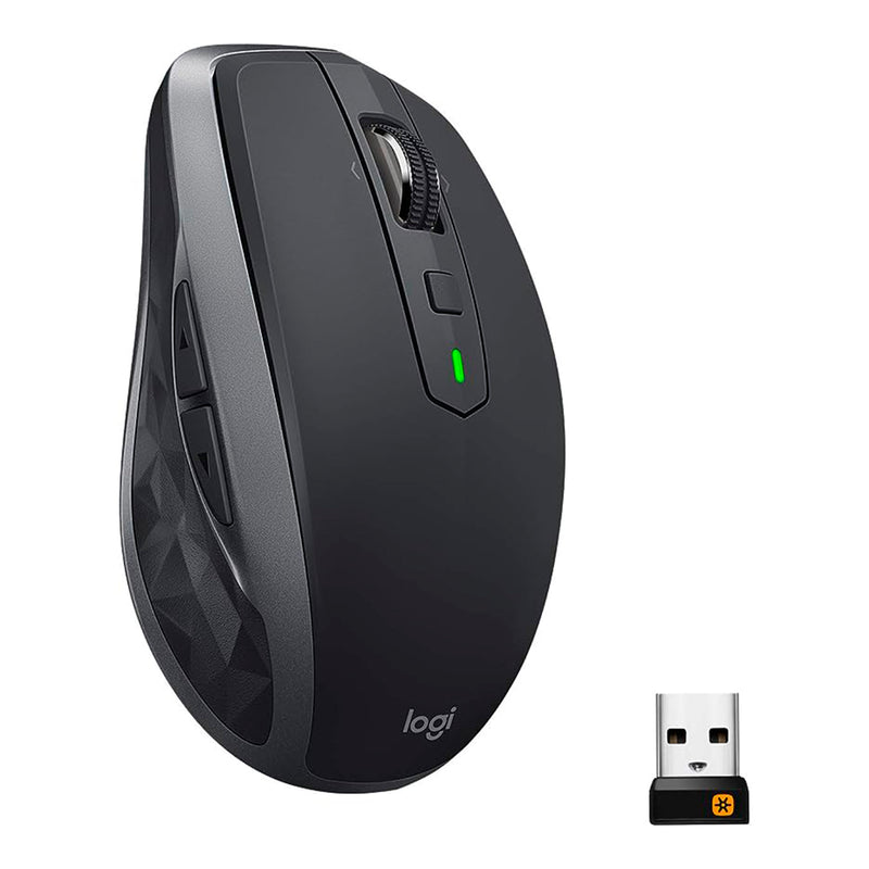 Logitech Mouse sem fio MX Anywhere 2S para uso em qualquer superfície, rolagem hiperrápida, recarregável, controla até 3 computadores e laptops Apple Mac e Windows (Bluetooth ou USB), grafite