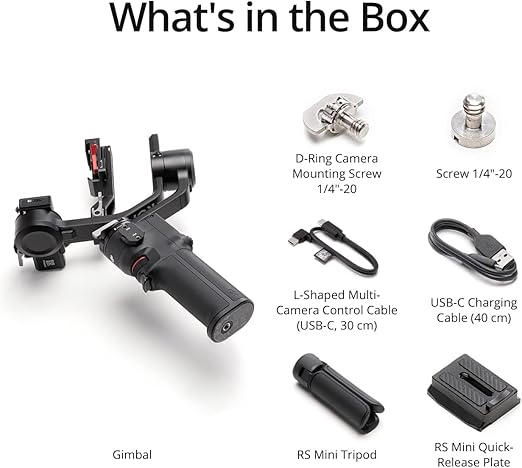 DJI RS 3 Mini, estabilizador leve de 3 eixos para Canon/Sony/Panasonic/Nikon/Fujifilm, carga testada de 2 kg, controlo do obturador por Bluetooth, gravação vertical nativa, estabilizador câmara