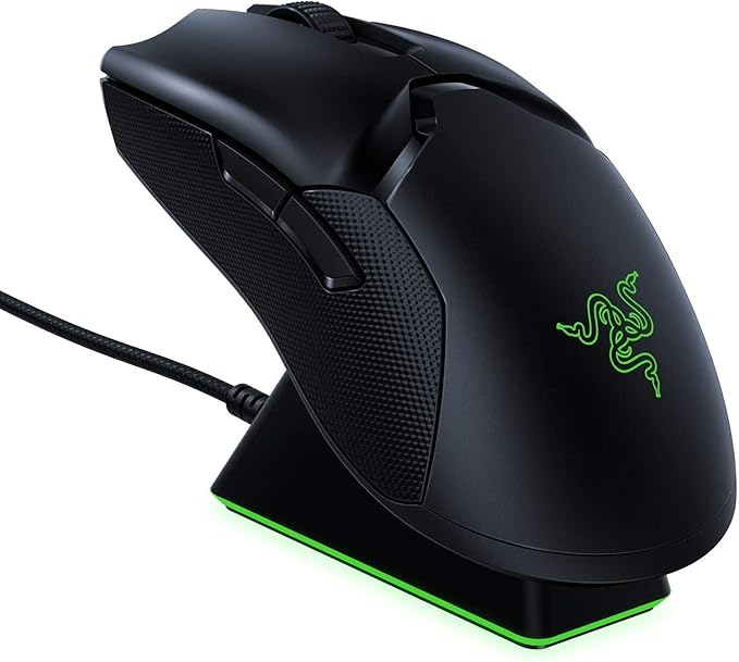Razer Viper Ultimate com base de carregamento – Mouse ambidestro para jogos Esports alimentado por tecnologia sem fio HyperSpeed (Focus+ sensor óptico de 20K, leve 74 g, croma RGB) preto