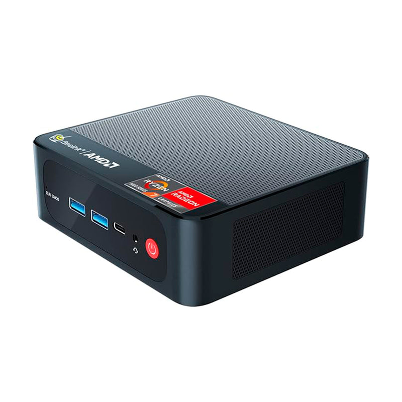 Beelink Mini PC SER5, processador AMD Ryzen 7 5800H, mini computador com 16G DDR4 RAM/500 GB M.2 NVMe 2280 SSD, 4K FPS/tela de três telas/WiFi 6/BT5.2/suporte para ligar automaticamente