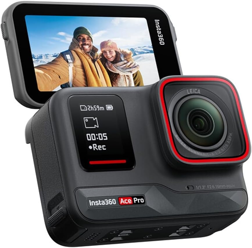 Insta360 Ace Pro – Câmera de ação à prova d'água com sensor de 1/1,3" e redução de ruído de IA para qualidade de imagem imbatível, 4K120fps, tela flip de 2,4" e recursos avançados de IA