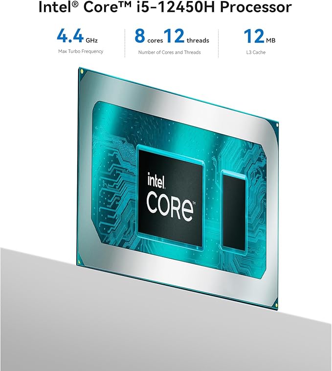 Beelink Mini PC EQi12, Intel Core i5 12450H (8C/12T, até 4,4GHz), 24GB LPDDR5 5200MHz 500GB, 1TB PCle4.0 SSD, Mini Computador Dual HDMI Display 4K, Dual Gigabit LAN, WiFi6/BT5.2/Micro PC