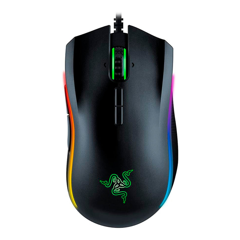 Razer Mamba Mouse para jogos Elite com sensor óptico de 16.000 DPI 5G, 9 botões programáveis, fator de forma ergonômica, alimentado por Razer Chroma, Preto, One Size, RZ01-02560100-R3M1