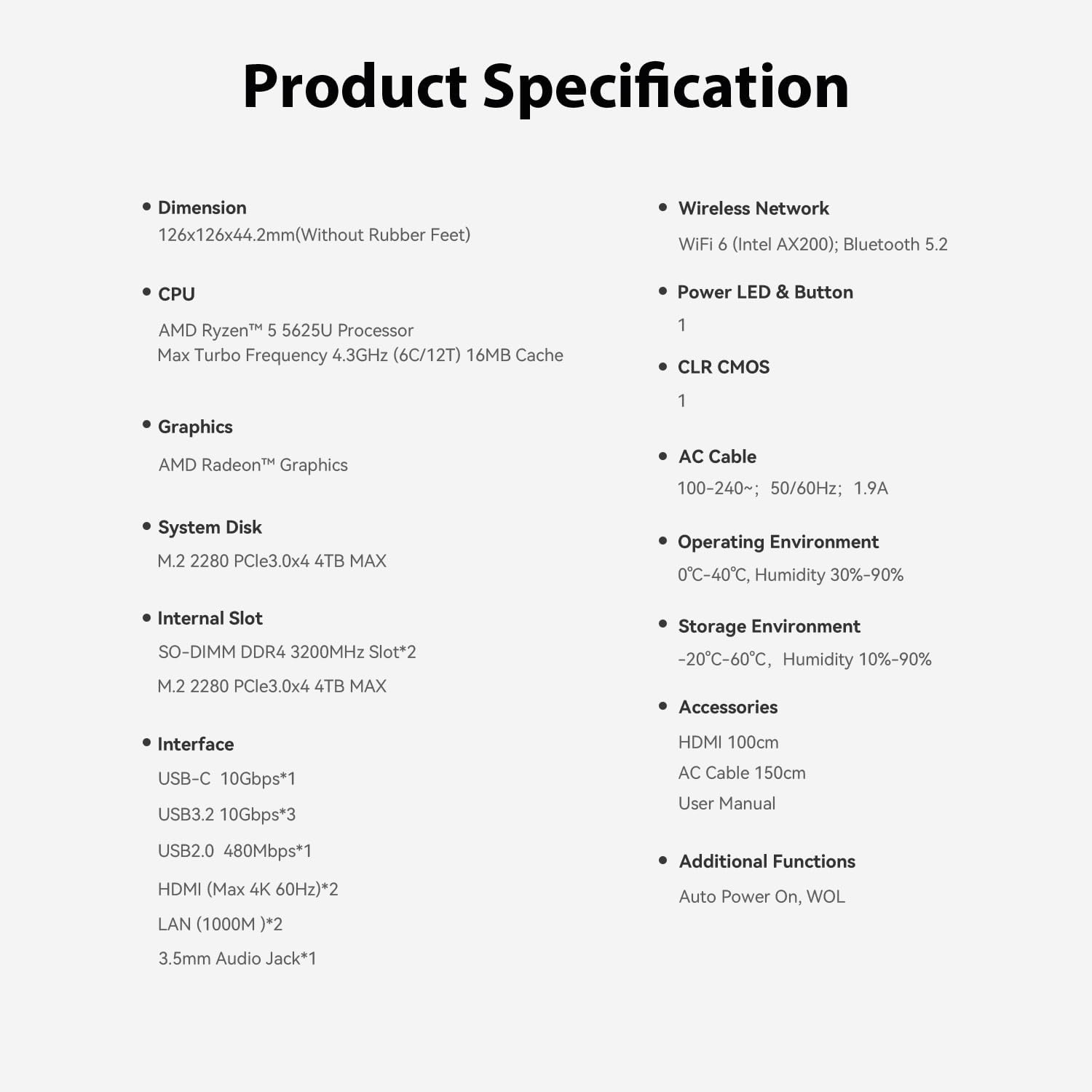Mini PC Beelink EQR5 AMD Ryzen 5 5625U