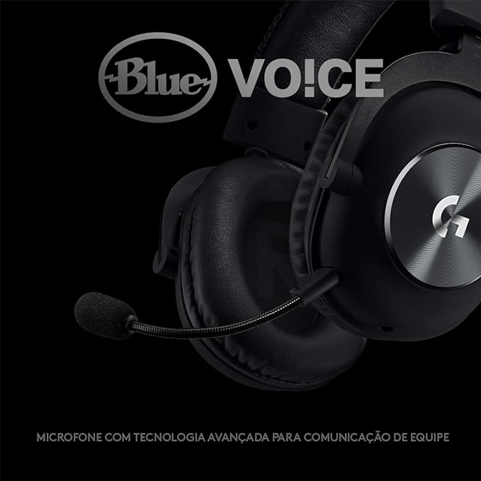 Headset Gamer Logitech G PRO X 7.1 Dolby Surround com Tecnologia Blue VO!CE, Design Confortável e Durável e Drivers PRO-G 50mm