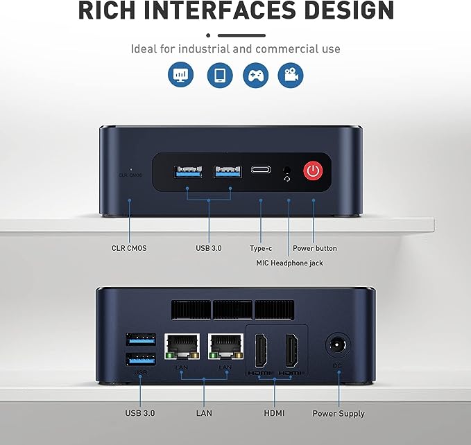 Beelink Processador N5105 (até 2,9 GHz), Mini PC U59 Pro, Windows 11 Mini computador desktop, 16 GB DDR4 + 500 GB SSD, suporta 4K Dual HDMI/Type-C, Dual WiFi, BT4.0 computadores pequenos