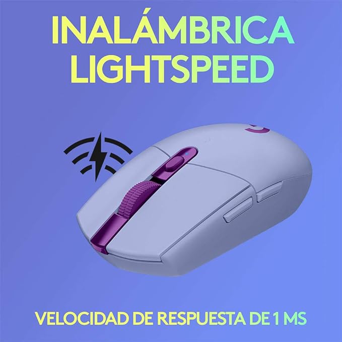 Mouse Gamer Sem Fio Logitech G305 LIGHTSPEED com 6 Botões Programáveis e Até 12.000 DPI - Lilás