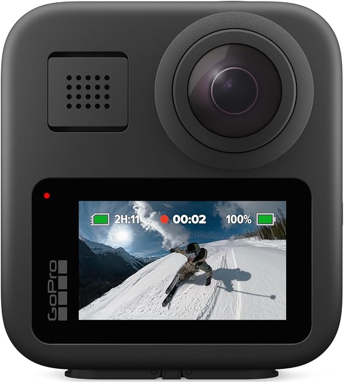 GoPro Max 360 - Câmera de Ação à Prova d'água, Vídeo 360 5.6K, Reenquadramento 4K, Foto 360, GPS, Live 1080p, Max HyperSmooth, TimeWarp, Trava de horizonte