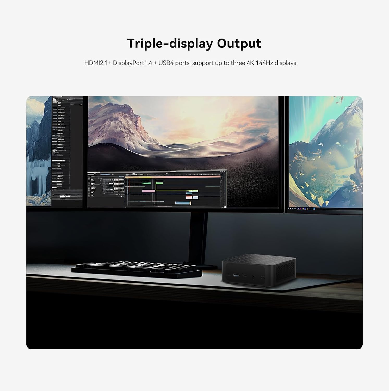 Beelink SER6-P Mini PC 6900HX Processador AMD Ryzen 9 (8C/16T, até 4,9GHz) 32G DDR5+1TB M.2 2280 PCIe 4.0x4 SSD, WiFi 6, LAN 2.5G, 4K, BT 5.2, HDMI 2.1, DP 1.4, USB4